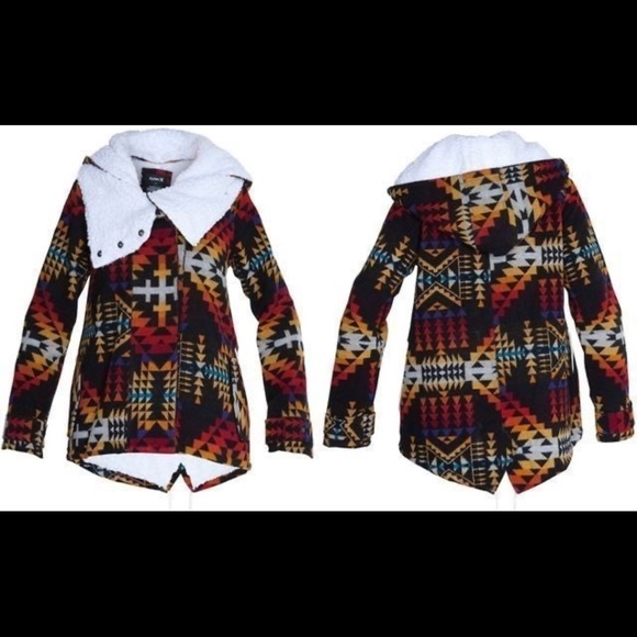 Pendleton x Hurley wool & fleece women’s coat - RARE MD - Picture 3 of 8